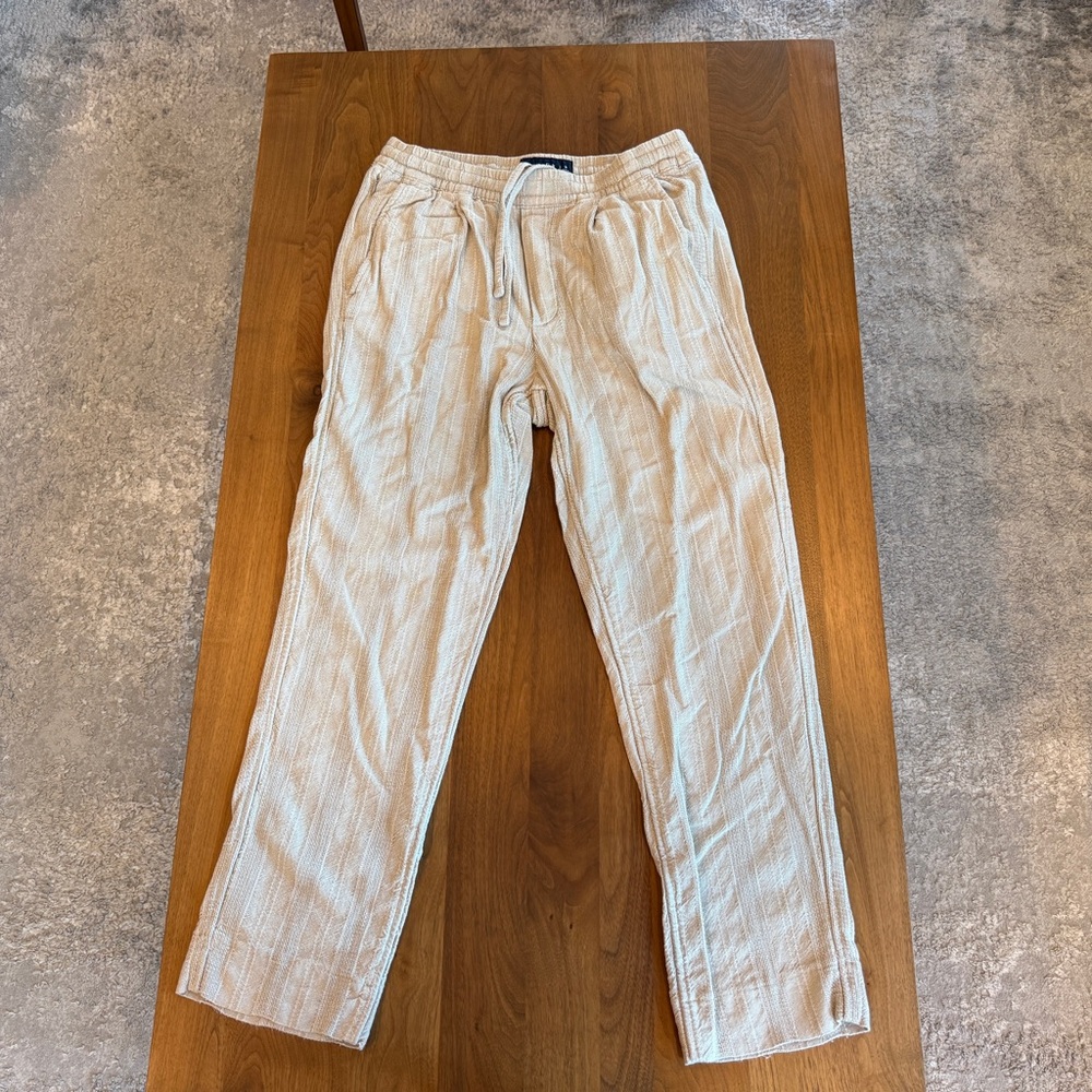 Abercrombie & Fitch Men's Loose Fit Straight Leg Beige Sand Pants Size S